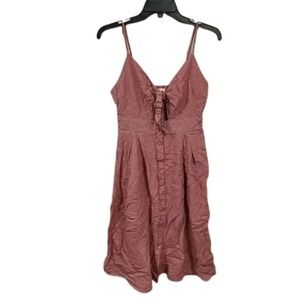 Gilli Picnic Women's Red White Checkered Dress With Front Tie SMALL